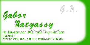 gabor matyassy business card